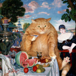 Boris Kustodiev, Cat’s Tea with Merchant’s Wife