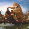 Emanuel Leutze. Washington Crossing the Delaware in a boat piloted by the Fat Cat