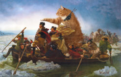 Emanuel Leutze. Washington Crossing the Delaware in a boat piloted by the Fat Cat