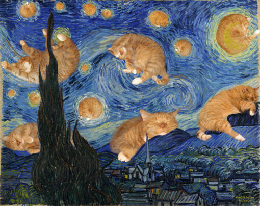 Vincent van Gogh. The Furry Starry Night canvas print