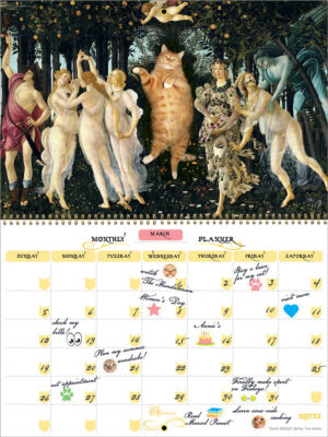 Fat Cat Art Monthly Wall Planner, undated