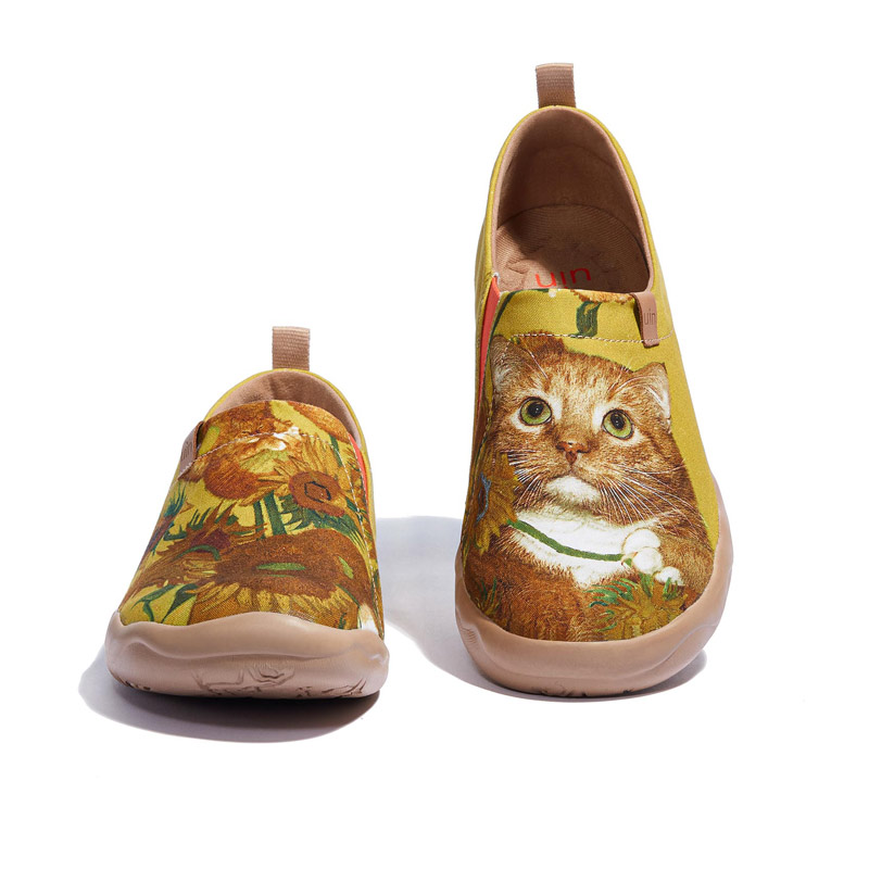 Fat Cat Art & UIN Fashion Shoes - Vincent Van Gogh's Sunflowers are Ginger Kittens