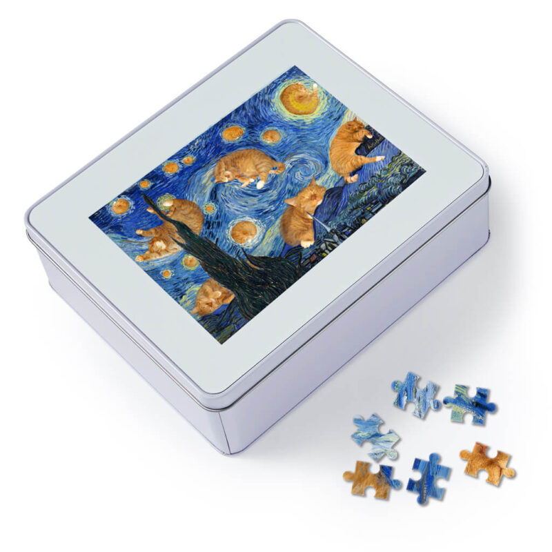 Vincent van Gogh. The Furry Starry Night. Jigsaw Puzzle box