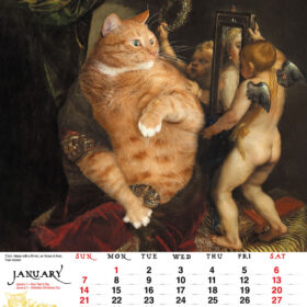 Fat Cat Art Monthly Wall Planner, Undated