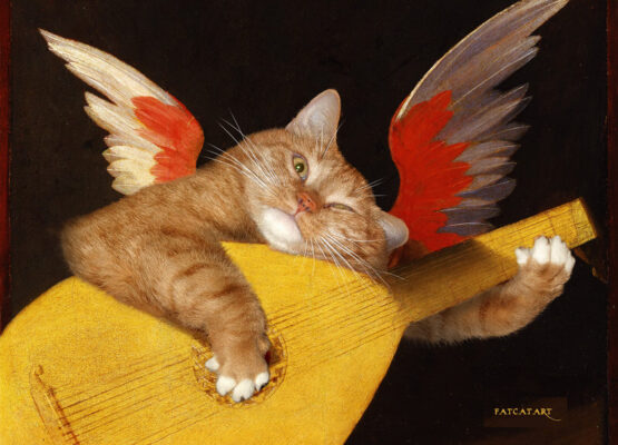 Rosso Fiorentino, Musical Angel-Cat postcard